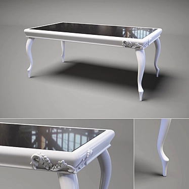 Meroni White Lacquer Dining Table 3D model image 1 