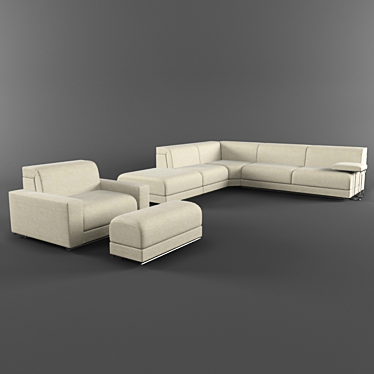 Modern Sofa: "Long Island 3D model image 1 