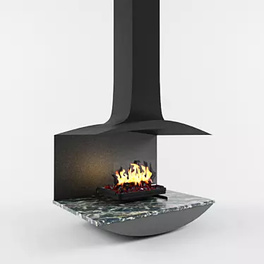Elegant Art Nouveau Fireplace 3D model image 1 