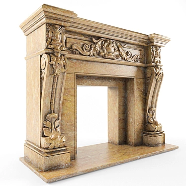 American Inspired Fireplace 3D model image 1 