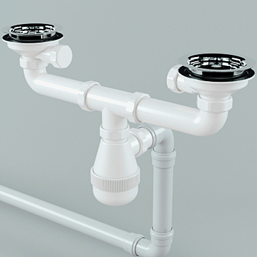 Double Sink Siphon 3D model image 1 