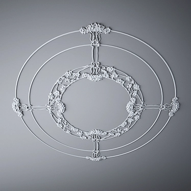 Elegant Gypsum Rosette 3D model image 1 