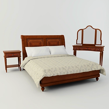 Elegant Dreams Bedroom Set 3D model image 1 