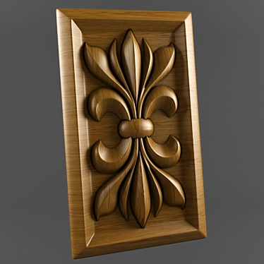 Elegance in Wood: Rosette Carved 3D model image 1 