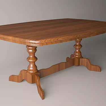 Elegant Mahogany Desk 3D model image 1 