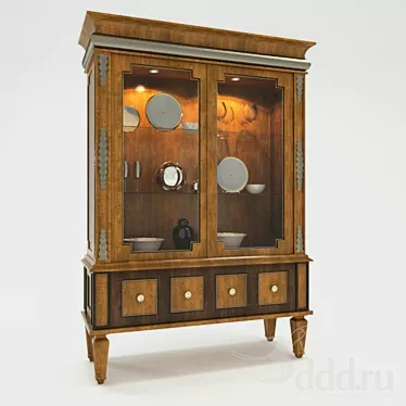 Glamorous Deco Display Cabinet 3D model image 1 