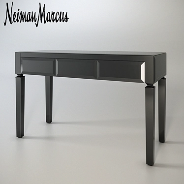 Sleek Black Glass Writing Table 3D model image 1 