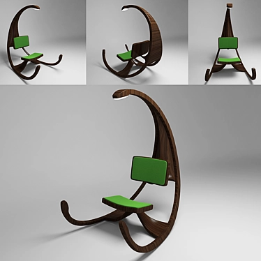 Cozy Swing Chair: Modeled for Maximum Comfort 3D model image 1 