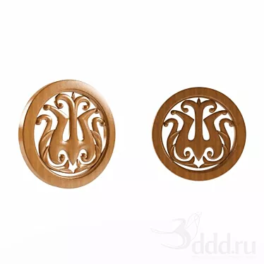 Exquisite Carved Wooden Decor 3D model image 1 