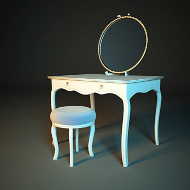 Elegant Vanity Set 3D model image 1 