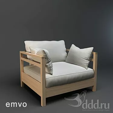 Modern Comfort EMVO Armchair 3D model image 1 