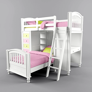 Bear Dreams Twin Loft Beds 3D model image 1 