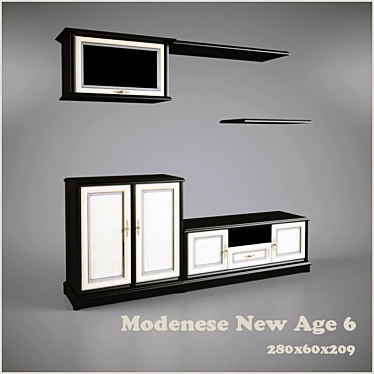 Elegant Modenese TV Wall Unit 3D model image 1 