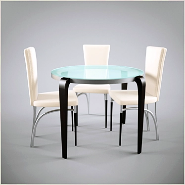 French Dining Set 3D model image 1 