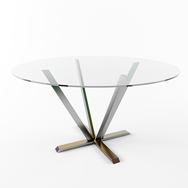Modern Glass Round Dining Table 3D model image 1 