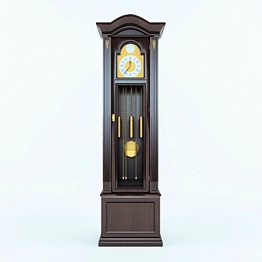 Vintage Brass Floor Clock 3D model image 1 