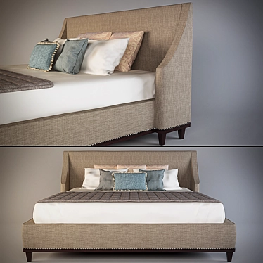 Elegant Grace: Half-Assembled Bed 3D model image 1 