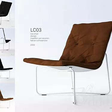 Sleek Low Chair: Minimalistic & Elegant 3D model image 1 