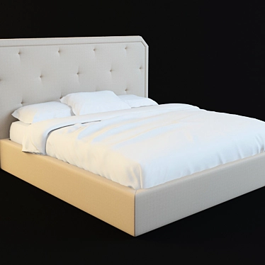 Soft Headboard Bed 3D model image 1 