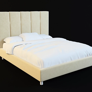 Soft Headboard Bed 3D model image 1 