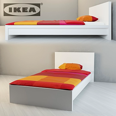 Ikea MALM Bed - Sleek and Comfortable 3D model image 1 