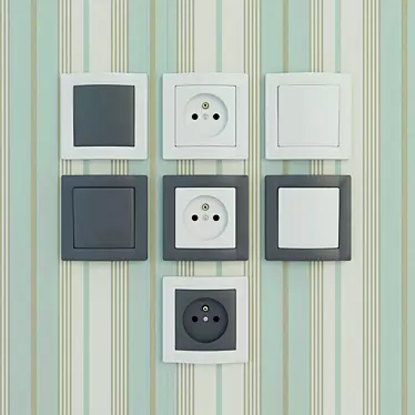 Modern Outlet Switches 3D model image 1 