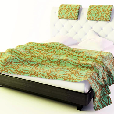 Elegant Double Bed 3D model image 1 