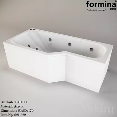 Sleek and Stylish Bathtub Formina 3D model image 1 