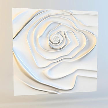 Elegant Rose Relief Sculpture 3D model image 1 