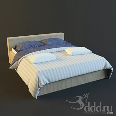 Elegant Bed Linen Set 3D model image 1 