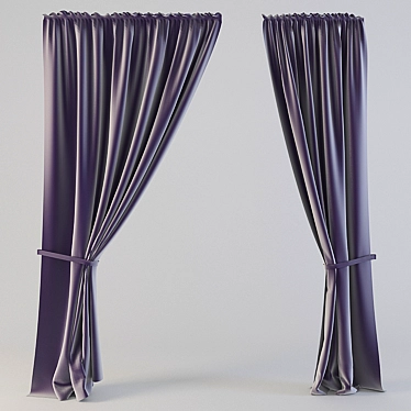Modern Style Curtains (Set of 3) 3D model image 1 