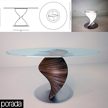 Italian Porada Elika Dining Table 3D model image 1 