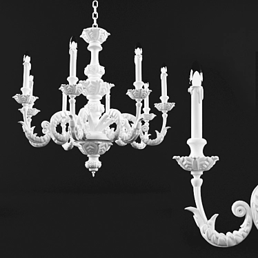 Elegant Crystal Chandelier 3D model image 1 