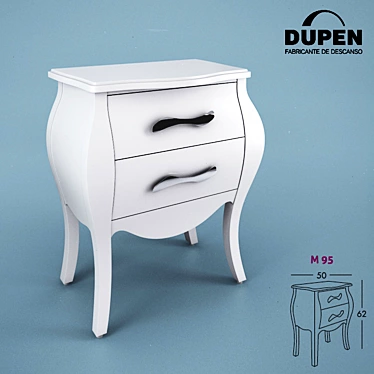 Stylish Dupen M95 Bedside Table 3D model image 1 