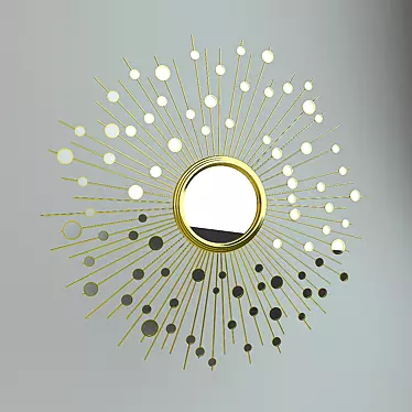 Round wall mirror with rays