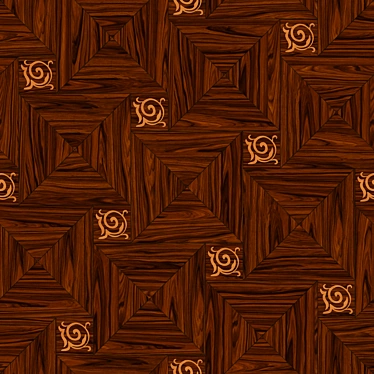 Ornamented Rosewood Parquet - Artistic Elegance! 3D model image 1 