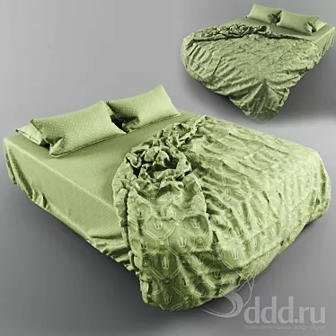 Luxury Dreams: Elegant Bed Linen 3D model image 1 