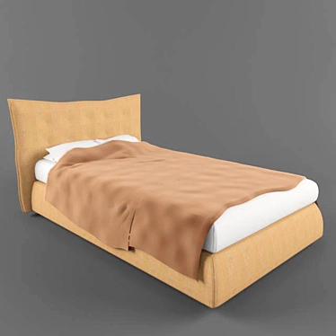 Modern Style Bed with Textured Design 3D model image 1 