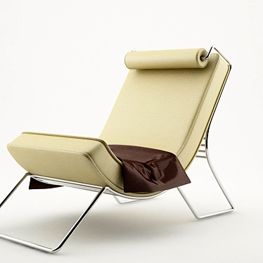 Poolside Leather Chair-Chaise 3D model image 1 