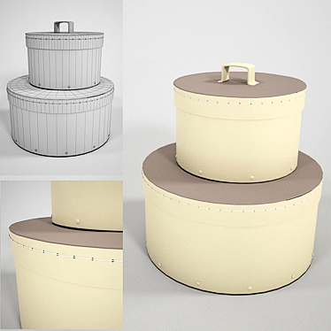 Stylish Round IKEA Boxes 3D model image 1 