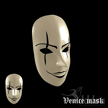 Elegant Venetian Mask 3D model image 1 