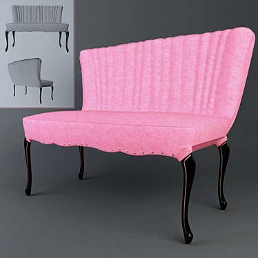Timeless Charm: Vintage Sofa 3D model image 1 