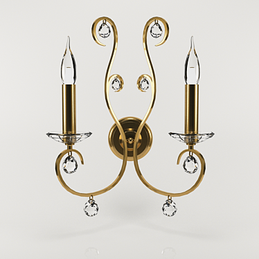 Elegant KOLARZ 2-Light Brass Sconce 3D model image 1 