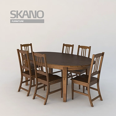 Scano Luxury Dining Set 3D model image 1 