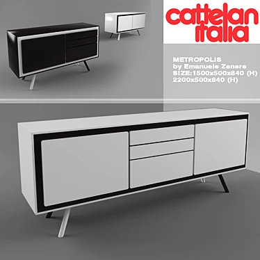 Elegant Made-to-Measure Cattelan Italia Metropolis 3D model image 1 