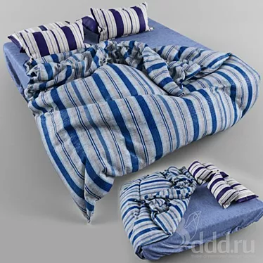 Luxury Cotton Bedding Set 3D model image 1 