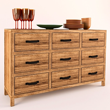 Ashley Furniture Serving Cabinet 3D model image 1 