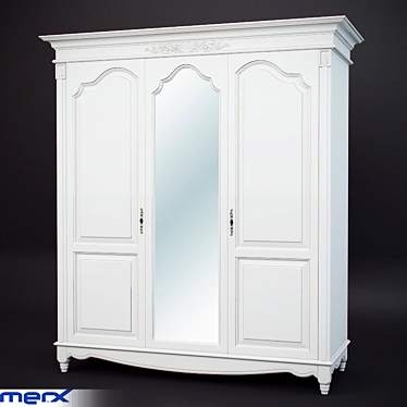 Riviera Triple-Door Mirror Cabinet 3D model image 1 