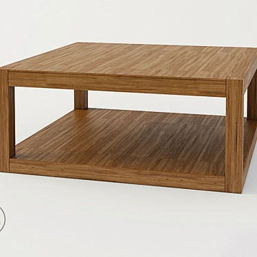 Minimal Square Oak Coffee Table 3D model image 1 