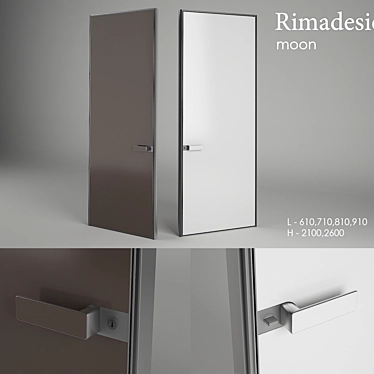 Sleek Flush Door: Rimadesio Moon 3D model image 1 